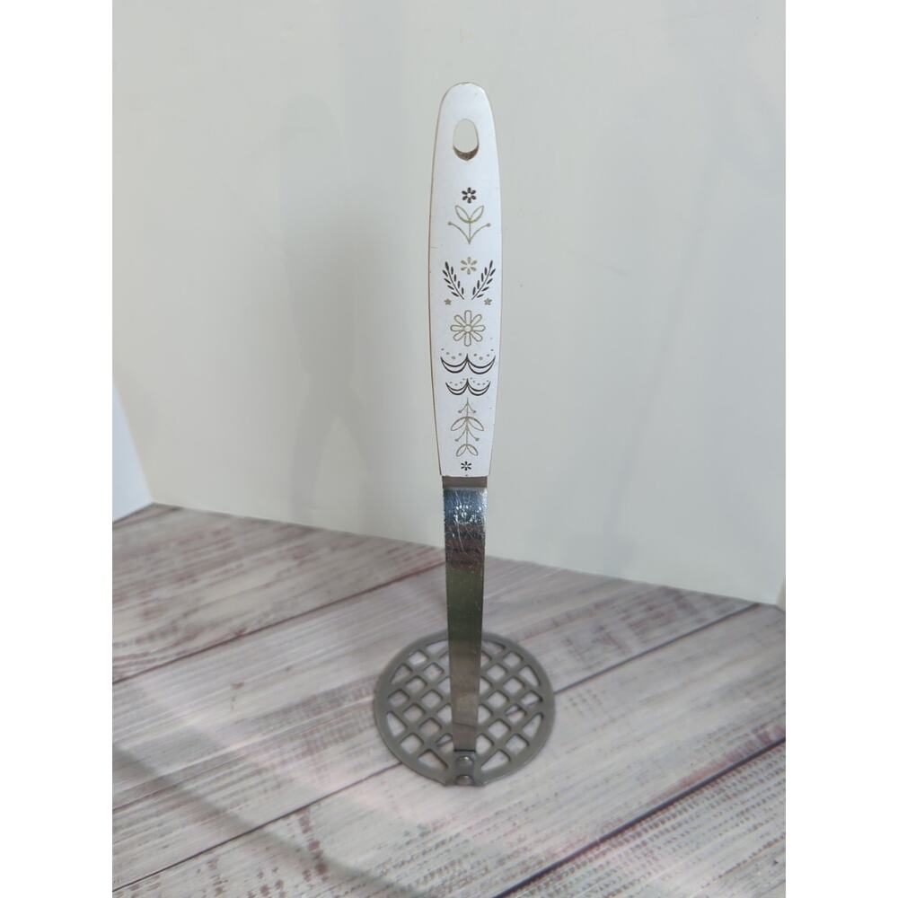 Flint Harvest Wheat FLINT Stainless Steel Utensil Food Masher Retro Vintage 10in